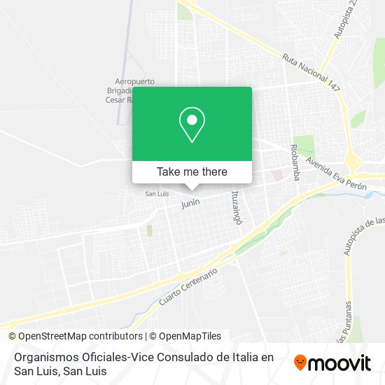 Organismos Oficiales-Vice Consulado de Italia en San Luis map