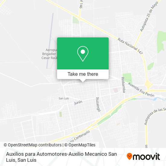 Mapa de Auxilios para Automotores-Auxilio Mecanico San Luis