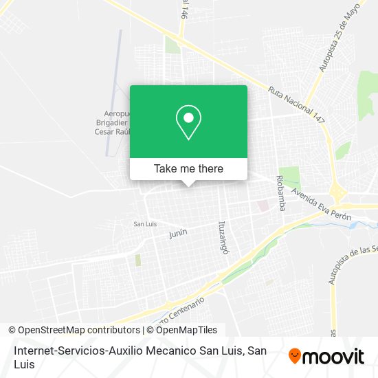 Internet-Servicios-Auxilio Mecanico San Luis map