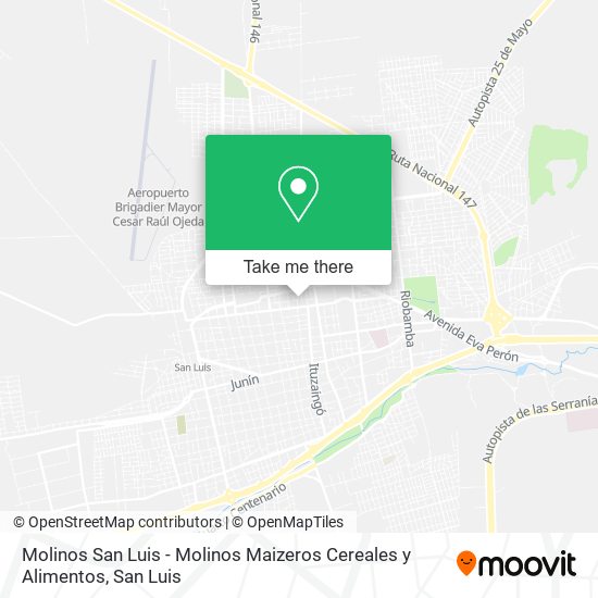 Mapa de Molinos San Luis - Molinos Maizeros Cereales y Alimentos