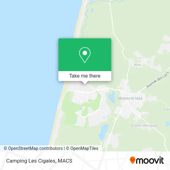Camping Les Cigales map