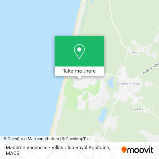 Mapa Madame Vacances - Villas Club Royal Aquitaine