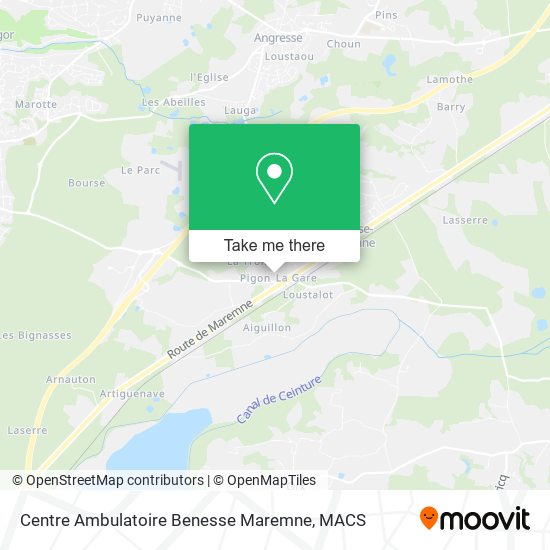 Mapa Centre Ambulatoire Benesse Maremne