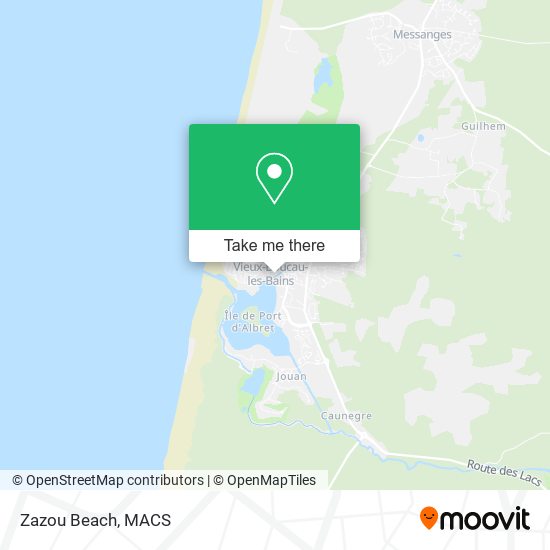 Zazou Beach map