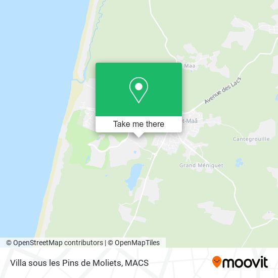 Villa sous les Pins de Moliets map