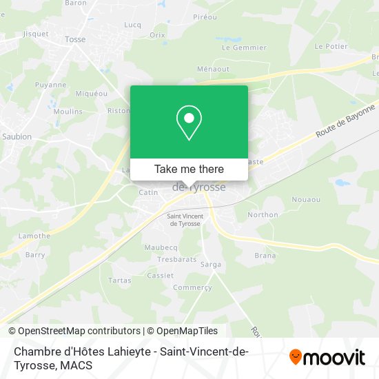 Chambre d'Hôtes Lahieyte - Saint-Vincent-de-Tyrosse map