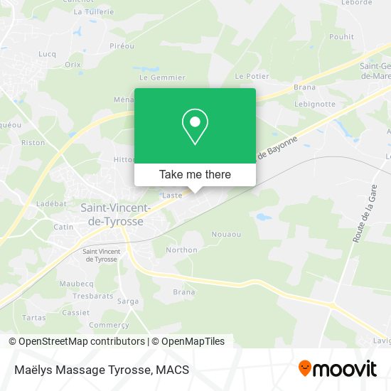 Maëlys Massage Tyrosse map