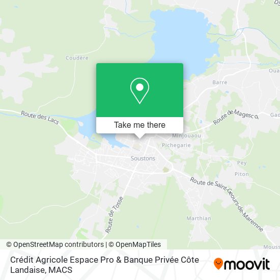 Crédit Agricole Espace Pro & Banque Privée Côte Landaise map
