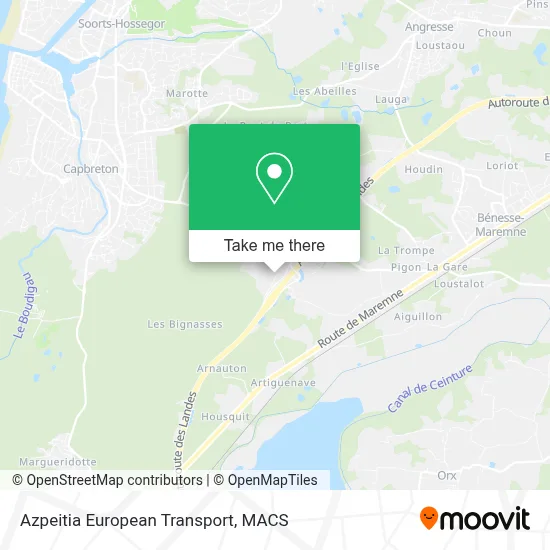 Azpeitia European Transport map
