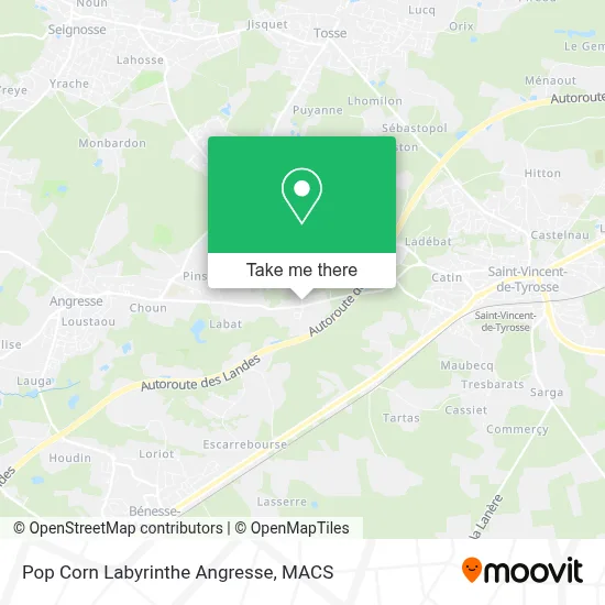 Pop Corn Labyrinthe Angresse map