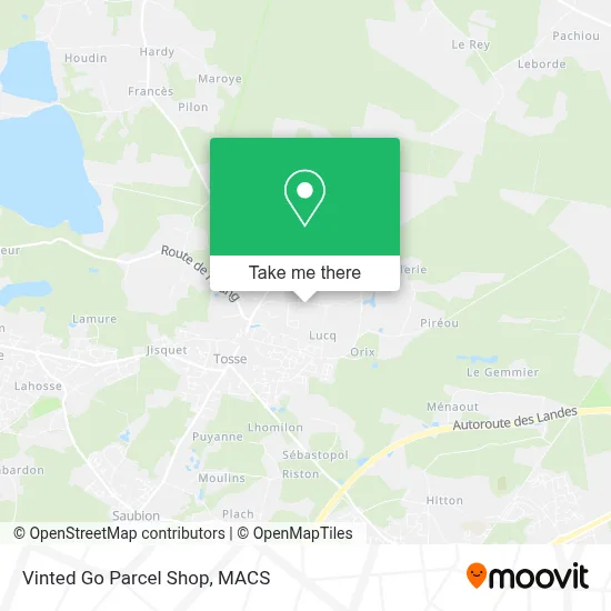 Vinted Go Parcel Shop map