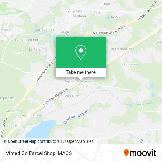 Mapa Vinted Go Parcel Shop