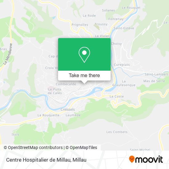 Centre Hospitalier de Millau map