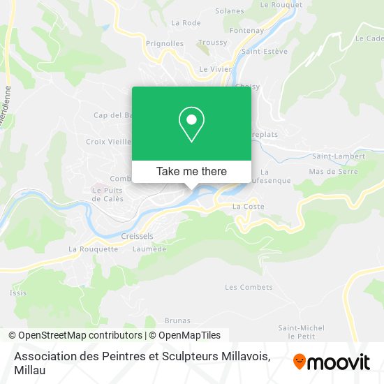 Mapa Association des Peintres et Sculpteurs Millavois