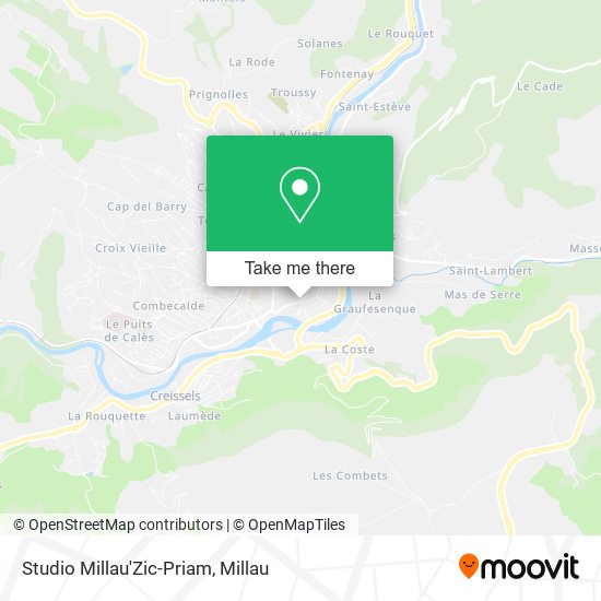 Mapa Studio Millau'Zic-Priam