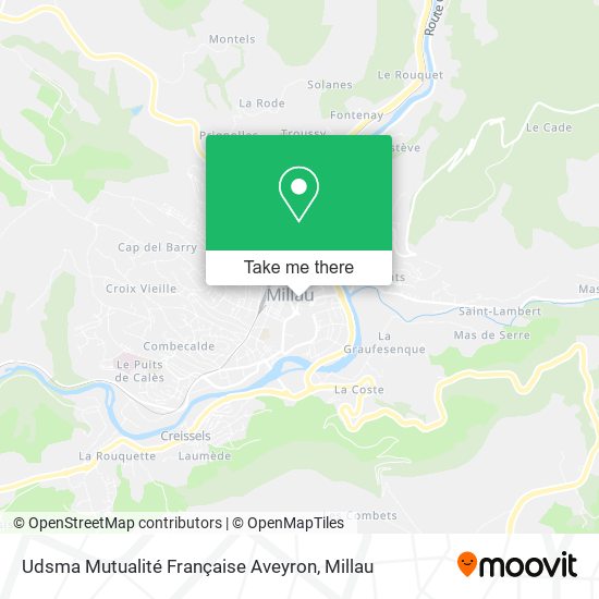 Udsma Mutualité Française Aveyron map