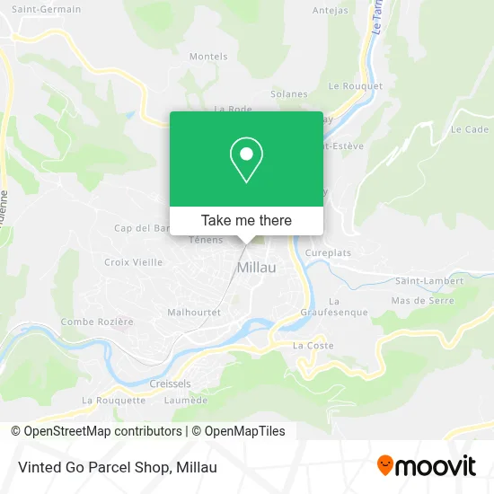 Vinted Go Parcel Shop map