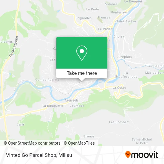 Vinted Go Parcel Shop map