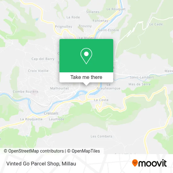 Vinted Go Parcel Shop map