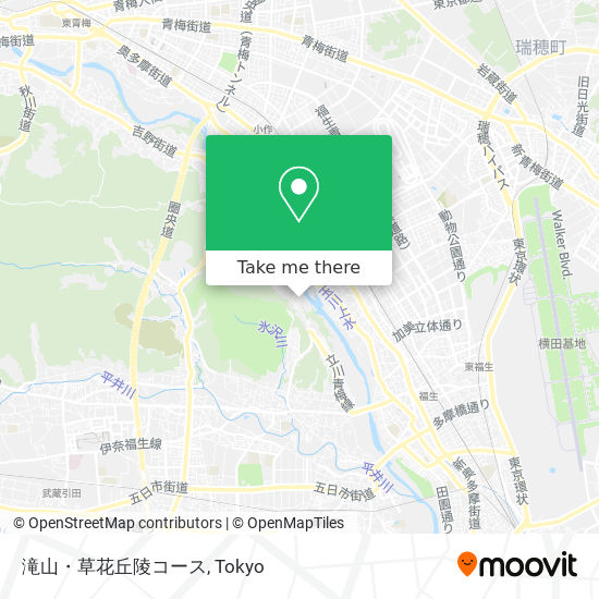滝山・草花丘陵コース map