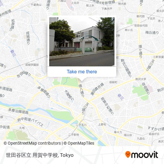 世田谷区立 用賀中学校 map