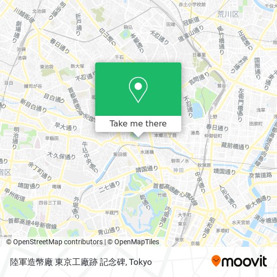 陸軍造幣廠 東京工廠跡 記念碑 map