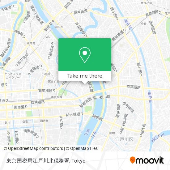 Tokyo National Tax Bureau Edogawa North Tax Office map