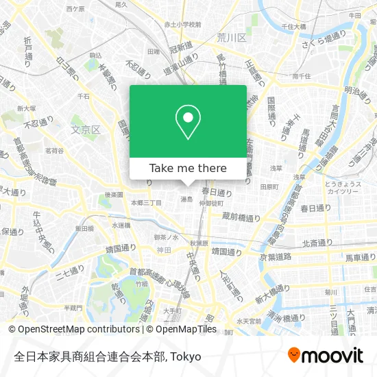 All Japan Furniture Merchants Association Headquarters map