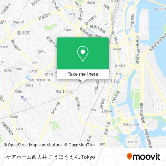 ケアホーム西大井 こうほうえん map