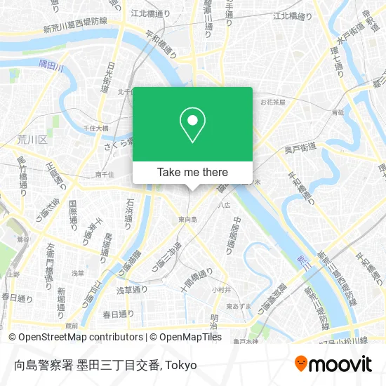 Mukojima Police Station Sumida Three-Chome Koban map