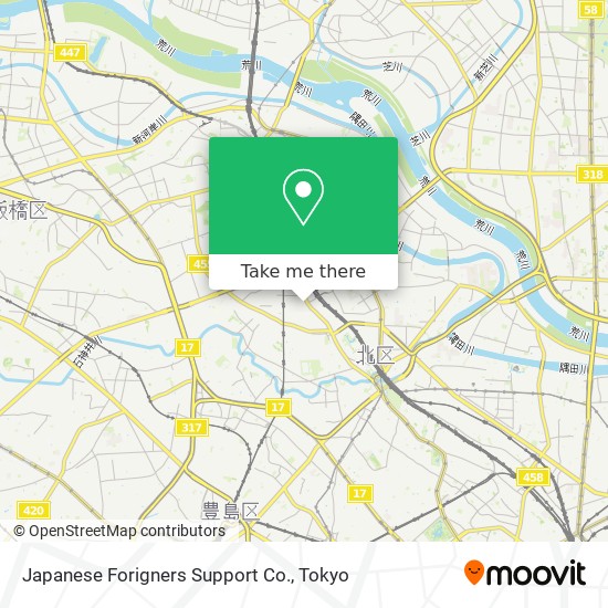 Japanese Forigners Support Co. map