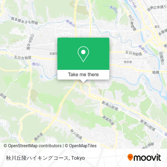 秋川丘陵ハイキングコース map