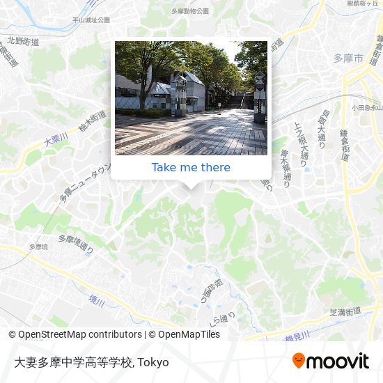 大妻多摩中学高等学校 map