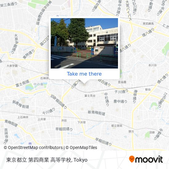 怎樣搭巴士或地鐵去練馬区的東京都立第四商業高等学校 Moovit