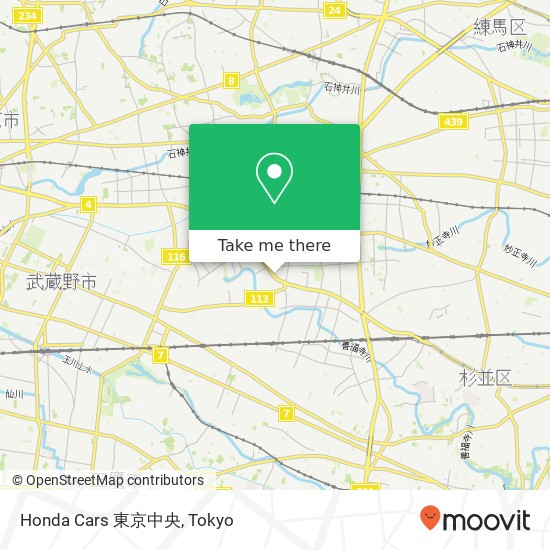 Honda Cars 東京中央 map