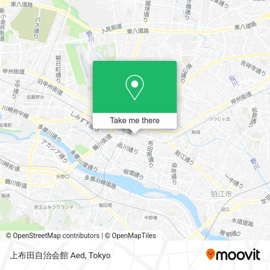 上布田自治会館 Aed map