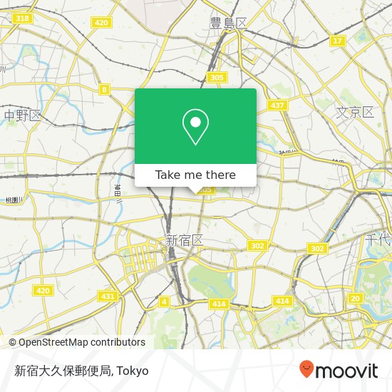 新宿大久保郵便局 map