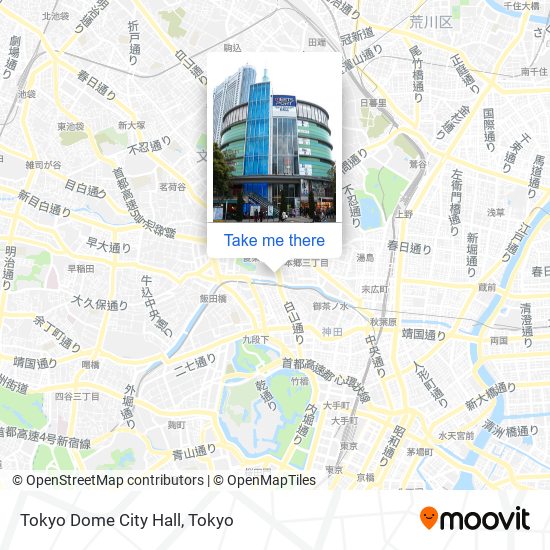 Tokyo Dome City Hall map