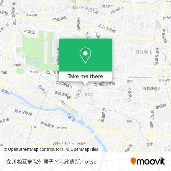 지하철 또는 버스 으로 立川市 에서 立川相互病院付属子ども診療所 으로 가는법