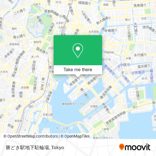 Kachidoki Station Underground Bicycle Parking map