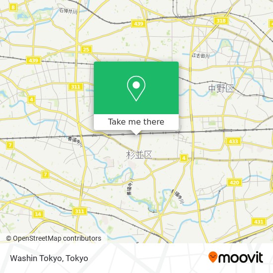 Washin Tokyo map