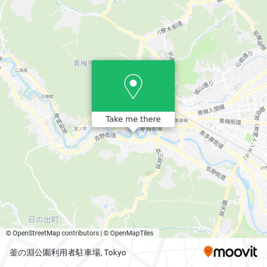 釜の淵公園利用者駐車場 map