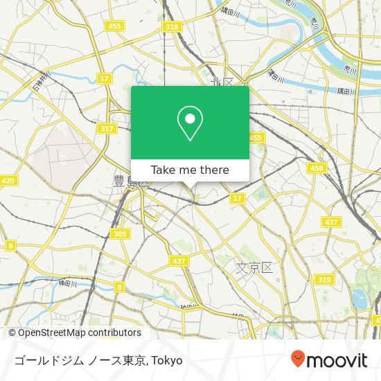 ゴールドジム ノース東京 map