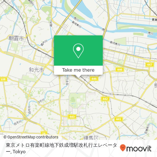 東京メトロ有楽町線地下鉄成増駅改札行エレベーター map