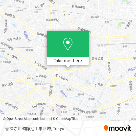 善福寺川調節池工事区域 map