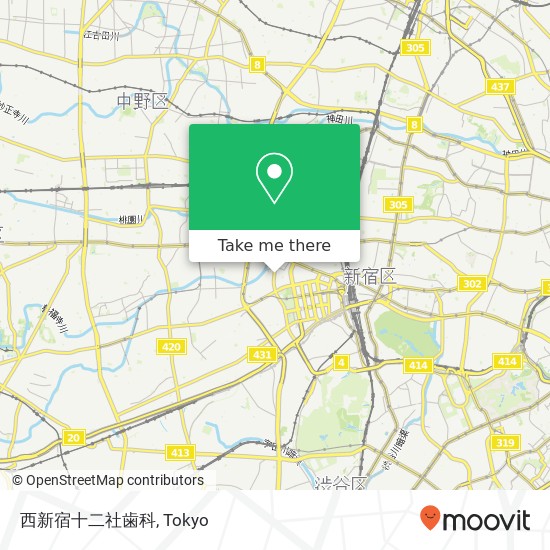 西新宿十二社歯科 map
