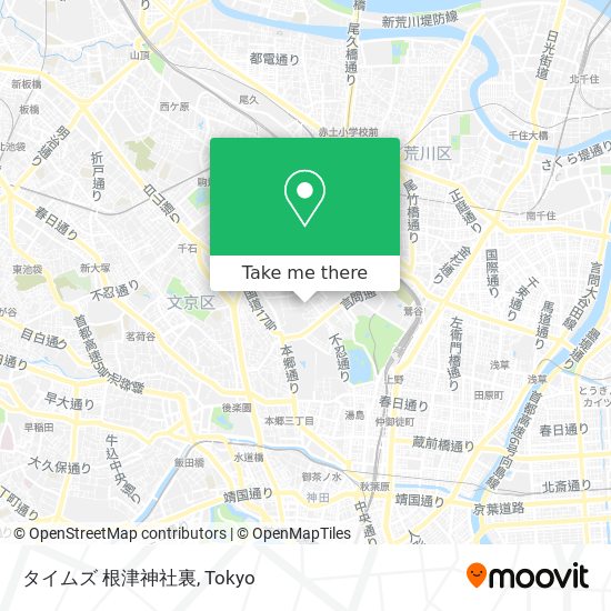 タイムズ 根津神社裏 map