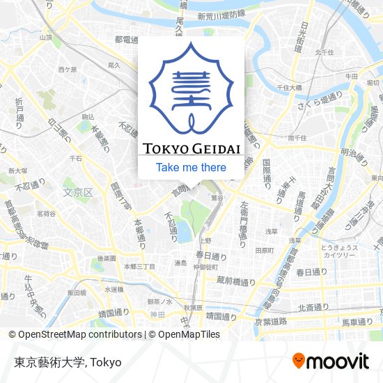 東京藝術大学 map