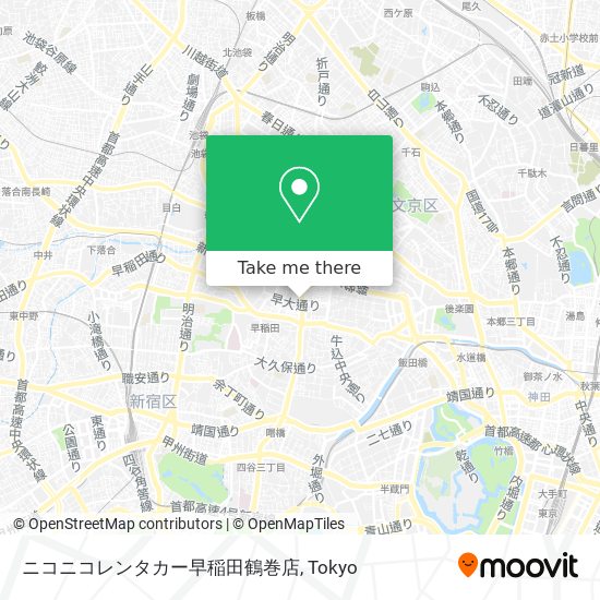 ニコニコレンタカー早稲田鶴巻店 map