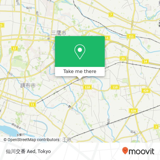 仙川交番 Aed map